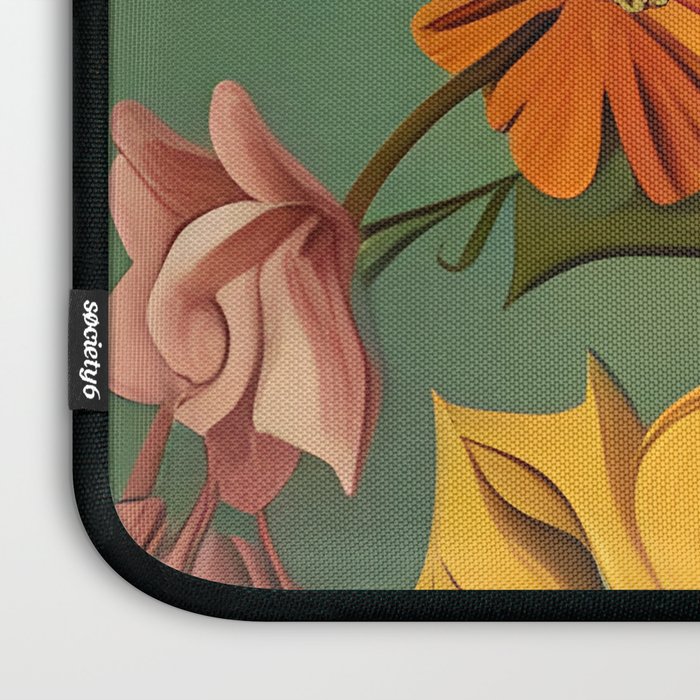 Quirky Abstract Vintage Retro Floral Laptop Sleeve Gallery Image 3