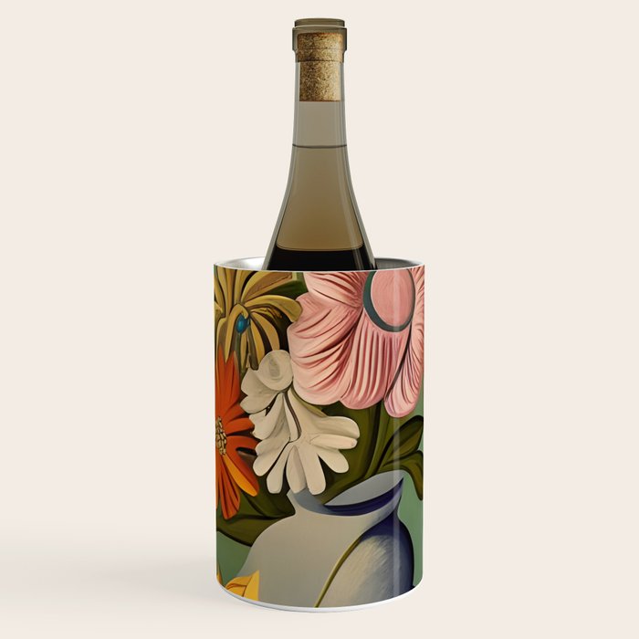 Quirky Abstract Vintage Retro Floral Wine Chiller Gallery Image 1