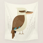 Laughing Kookaburra, Bird of Australia Wall Tapestry Gallery Image 4