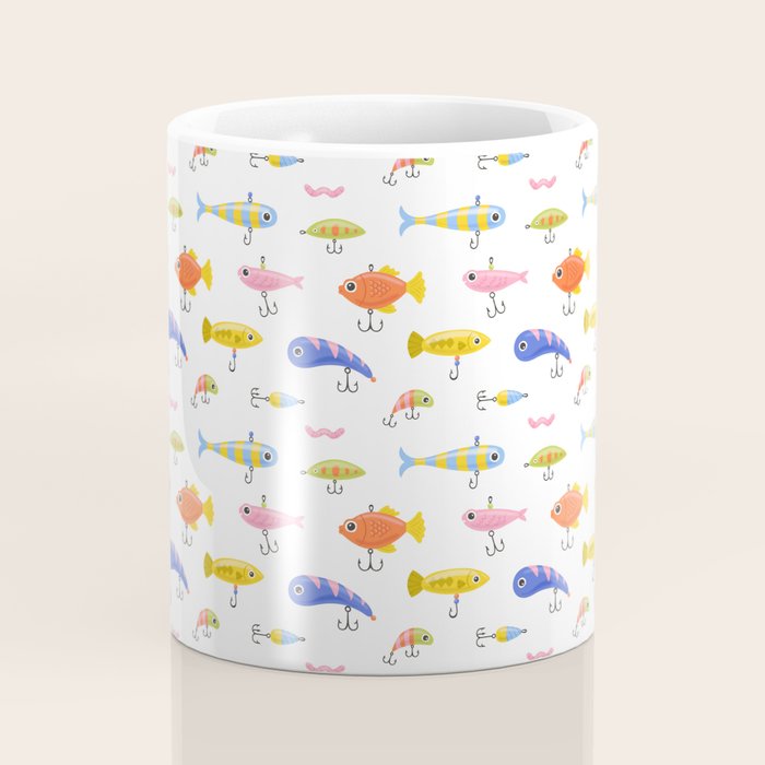 Funny colorful fish lure cartoon art pattern Coffee Mug Gallery Image 4