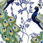 Chinoiserie Peacock Blue & White Floral Coffee Mug Gallery Image 2