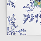 Chinoiserie Peacock Blue & White Floral Poster Gallery Image 3