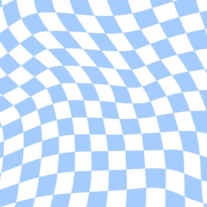 Pastel Blue Twisted Swirl Checkered Squares  Coffee Mug Gallery Image 2