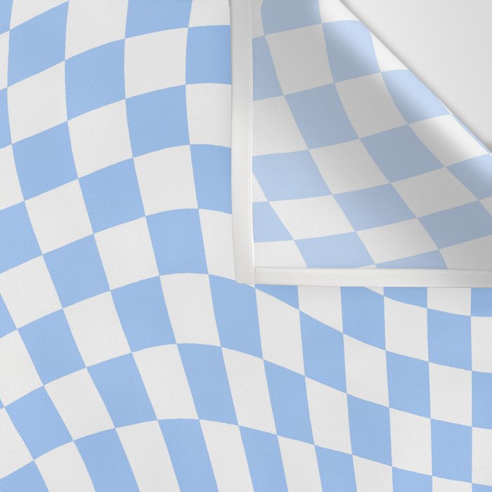Pastel Blue Twisted Swirl Checkered Squares  Wall Tapestry Gallery Image 3