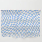 Pastel Blue Twisted Swirl Checkered Squares  Wall Hanging Gallery Image 1