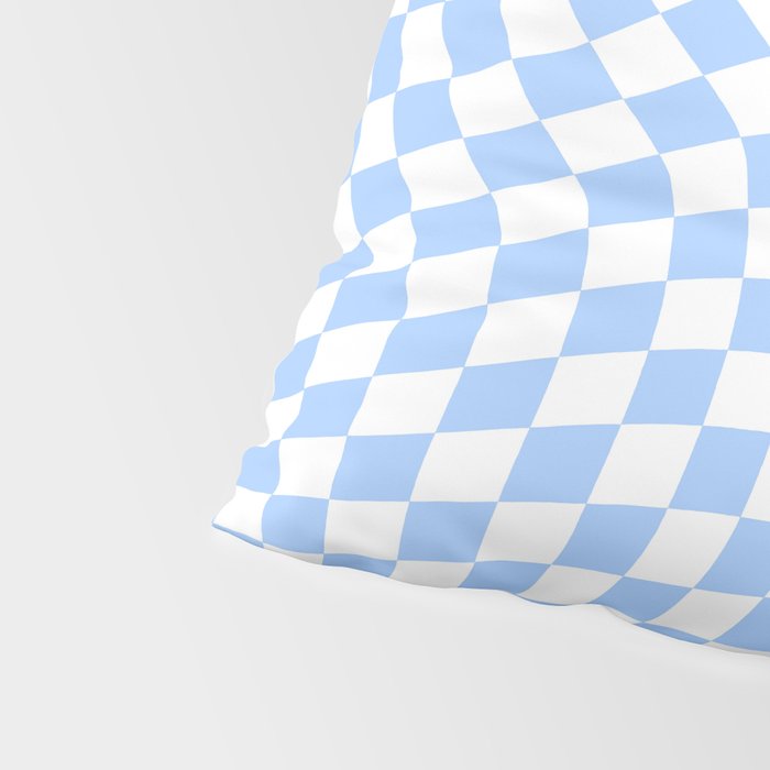 Pastel Blue Twisted Swirl Checkered Squares  Pillow Sham Gallery Image 4