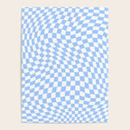 Pastel Blue Twisted Swirl Checkered Squares  Poster Gallery Image 4