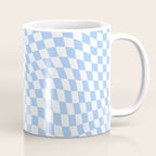 Pastel Blue Twisted Swirl Checkered Squares  Coffee Mug Gallery Image 1