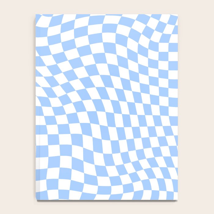 Pastel Blue Twisted Swirl Checkered Squares  Notebook Gallery Image 4