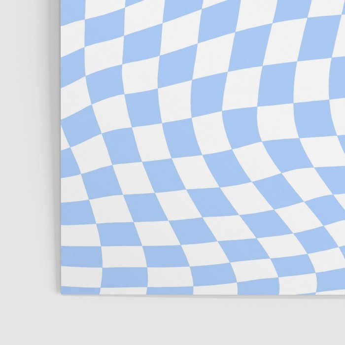 Pastel Blue Twisted Swirl Checkered Squares  Poster Gallery Image 3