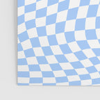 Pastel Blue Twisted Swirl Checkered Squares  Poster Gallery Image 3