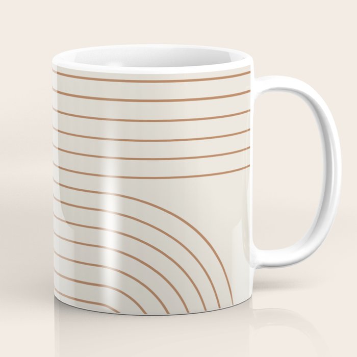 Minimal Line Curvature VI Earthy Natural Mid Century Modern Arch Abstract Coffee Mug Gallery Image 1