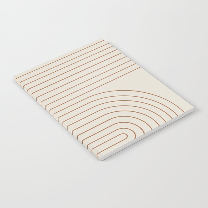 Minimal Line Curvature VI Earthy Natural Mid Century Modern Arch Abstract Notebook Gallery Image 2