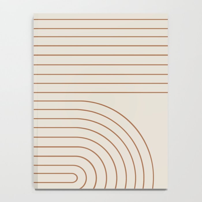 Minimal Line Curvature VI Earthy Natural Mid Century Modern Arch Abstract Notebook Gallery Image 4