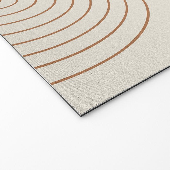 Minimal Line Curvature VI Earthy Natural Mid Century Modern Arch Abstract Welcome Mat Gallery Image 2