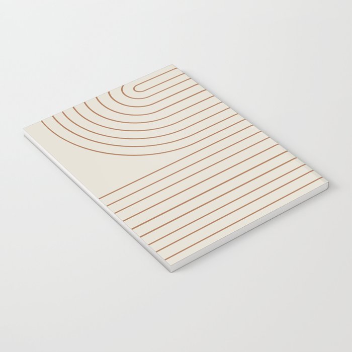 Minimal Line Curvature VI Earthy Natural Mid Century Modern Arch Abstract Notebook Gallery Image 3