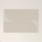 Minimal Line Curvature VI Earthy Natural Mid Century Modern Arch Abstract Welcome Mat Gallery Image 1