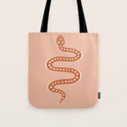 Minimal Snake - Coral & Pink Tote Bag Gallery Image 1