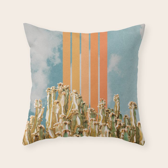 Cactus and Rainbow #2 Throw Pillow Gallery Image 6