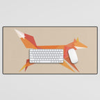 Fractal geometric fox Desk Mat Gallery Image 1