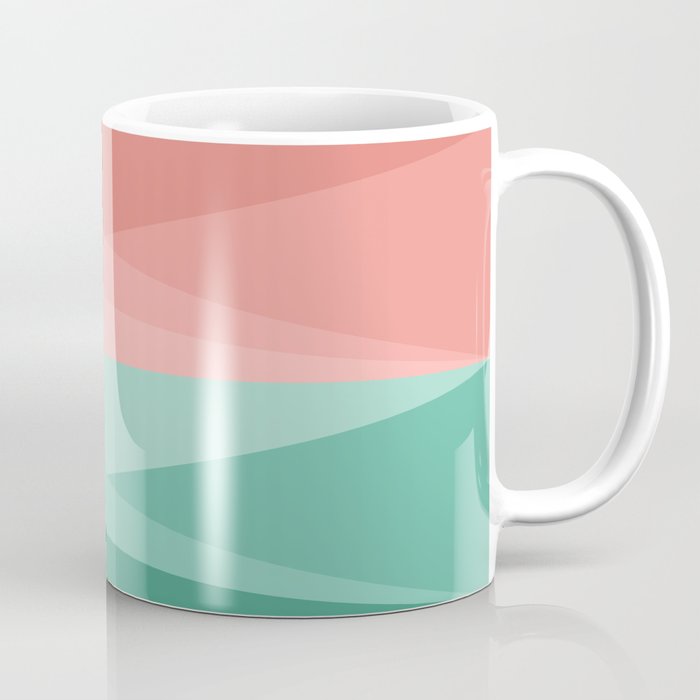 Geometric Triangles VII Pink and Green Coffee Mug Gallery Image 1