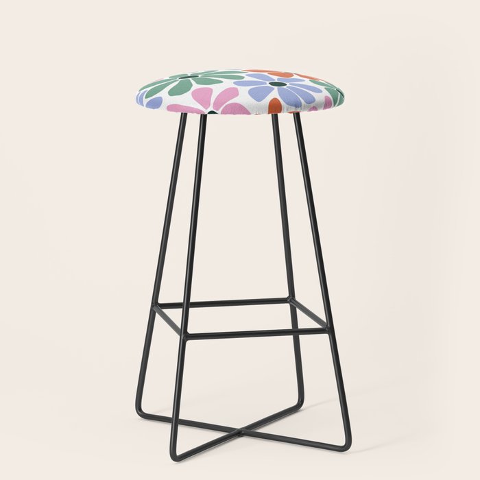 Christmas Retro Floral  Stool Gallery Image 1