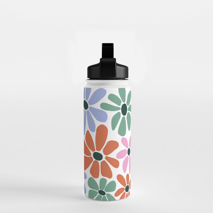 Christmas Retro Floral  Water Bottle Gallery Image 2