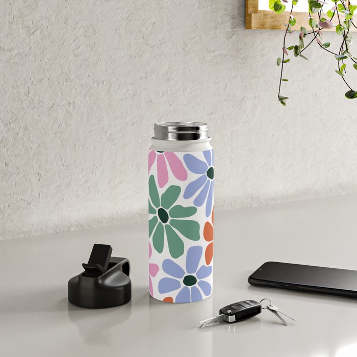 Christmas Retro Floral  Water Bottle Gallery Image 4