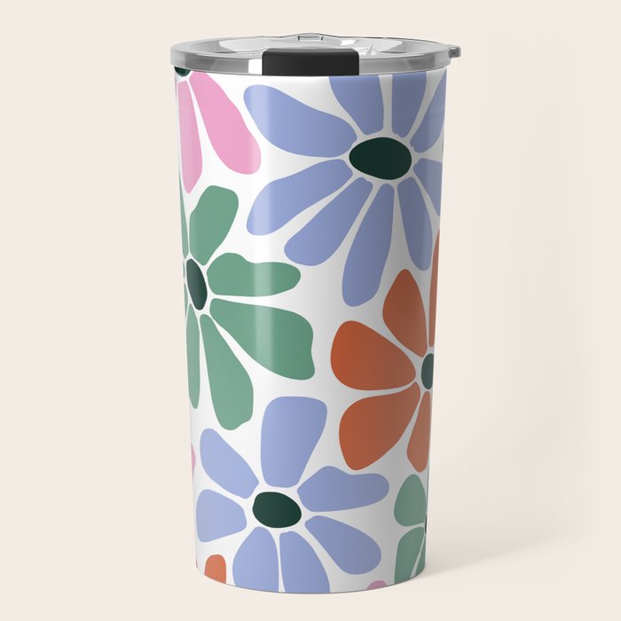 Christmas Retro Floral  Travel Mug Gallery Image 1
