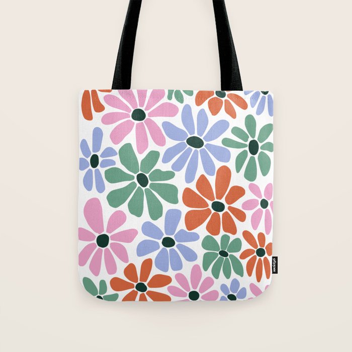 Christmas Retro Floral  Tote Bag Gallery Image 1
