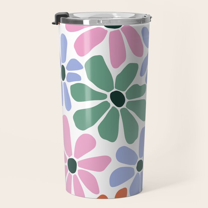 Christmas Retro Floral  Travel Mug Gallery Image 3