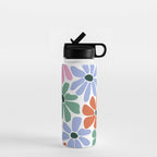 Christmas Retro Floral  Water Bottle Gallery Image 1