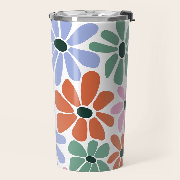 Christmas Retro Floral  Travel Mug Gallery Image 2