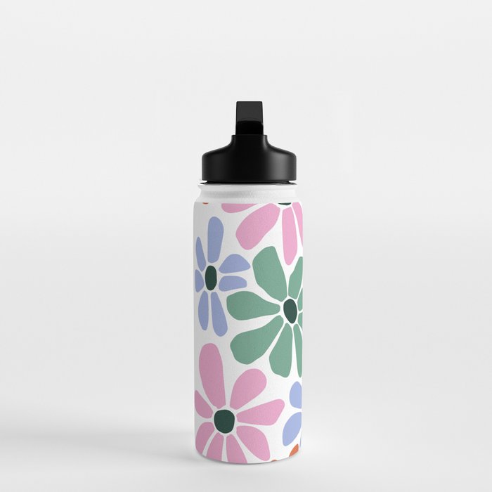 Christmas Retro Floral  Water Bottle Gallery Image 3