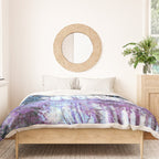 Monet : Poplars Lavender Periwinkle Deep Blue Duvet Cover Gallery Image 3
