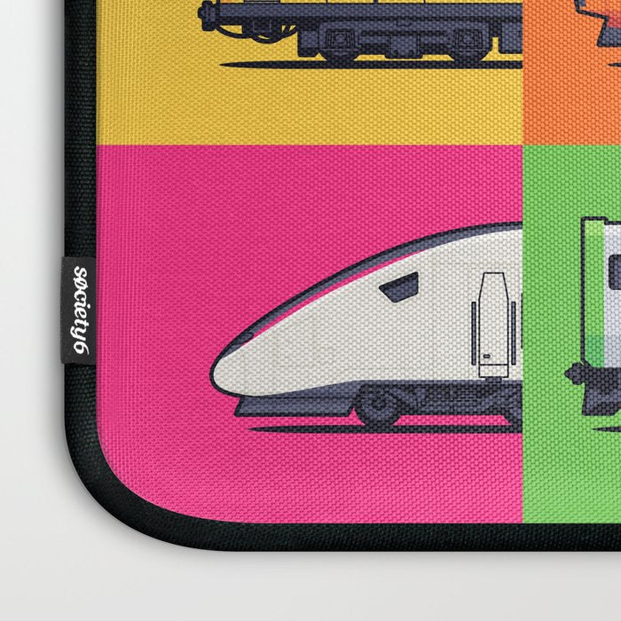 World Trains Grid Pattern Laptop Sleeve Gallery Image 3