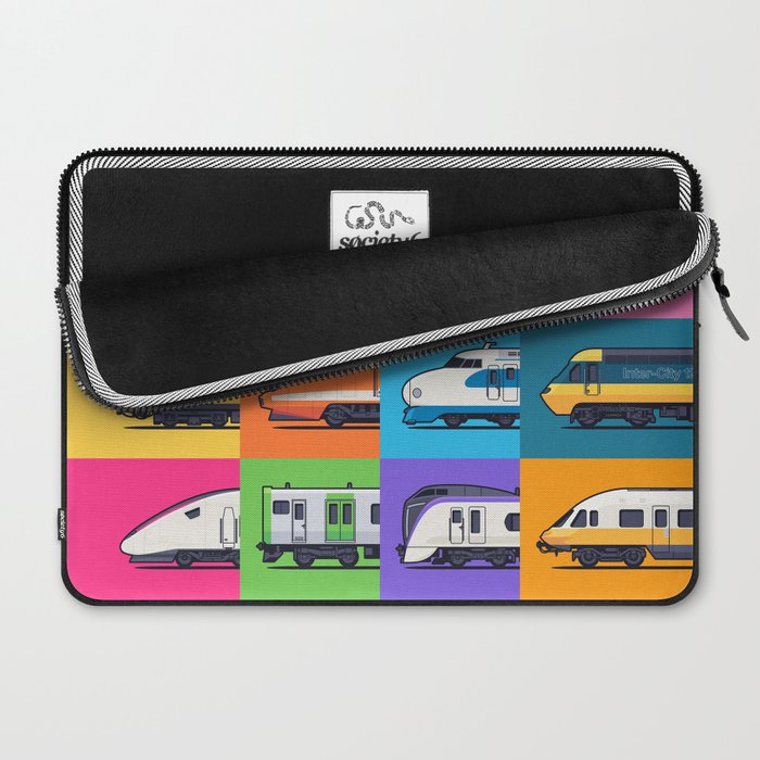 World Trains Grid Pattern Laptop Sleeve Gallery Image 2