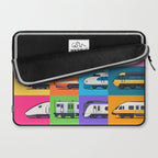 World Trains Grid Pattern Laptop Sleeve Gallery Image 2