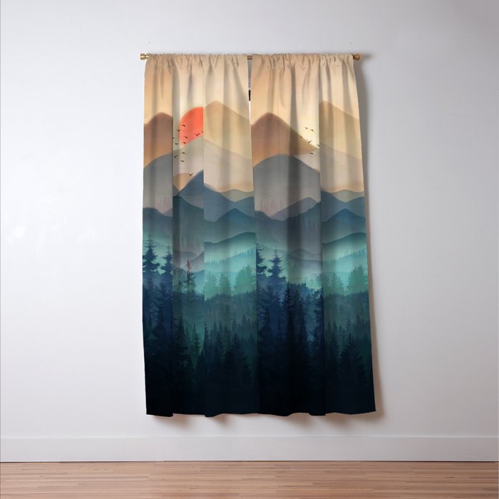 Wilderness Becomes Alive at Night Window Curtain Gallery Image 3