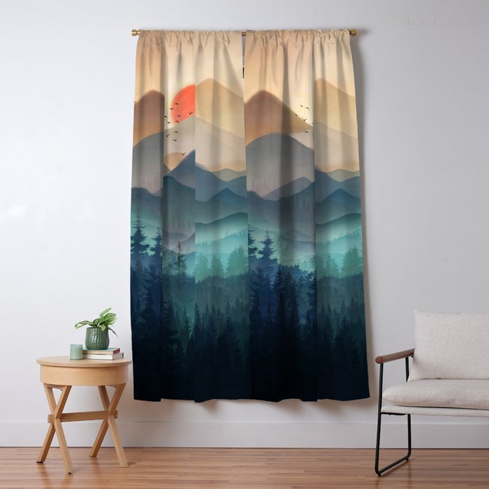 Wilderness Becomes Alive at Night Window Curtain Gallery Image 1