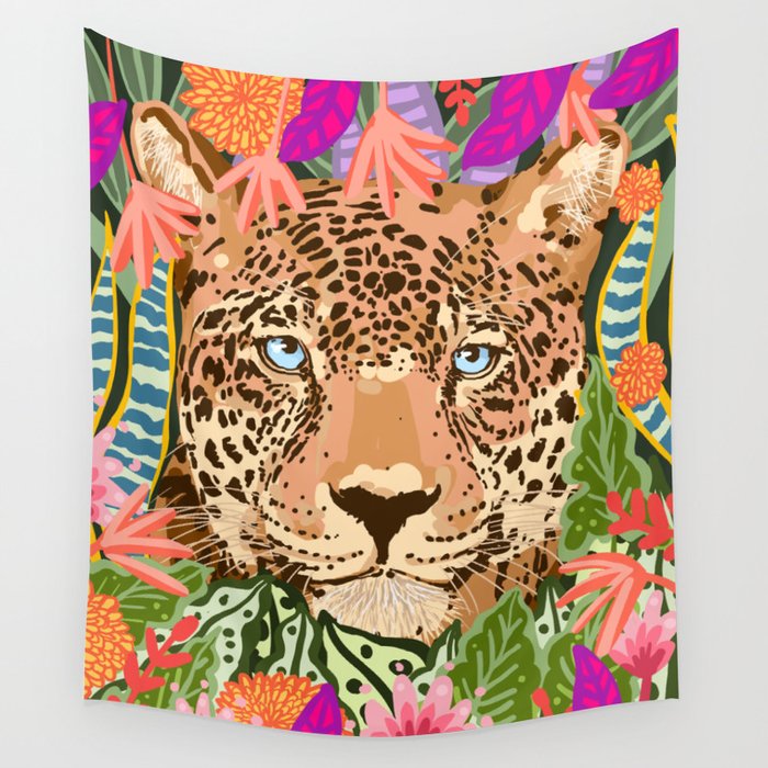 Peek A Boo Leopard Wall Tapestry Gallery Image 1