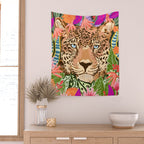Peek A Boo Leopard Wall Tapestry Gallery Image 2