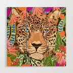 Peek A Boo Leopard Wood Wall Art Gallery Image 1