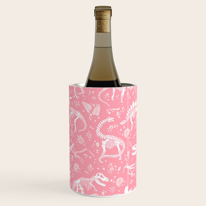 Excavated Dinosaur Fossils in Candy Pink Wine Chiller Gallery Image 1