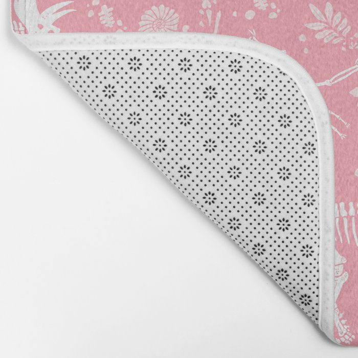 Excavated Dinosaur Fossils in Candy Pink Bath Mat Gallery Image 2