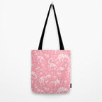 Excavated Dinosaur Fossils in Candy Pink Tote Bag Gallery Image 2