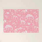 Excavated Dinosaur Fossils in Candy Pink Welcome Mat Gallery Image 1