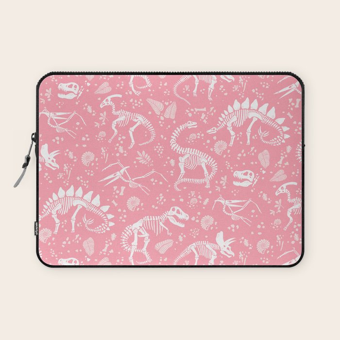 Excavated Dinosaur Fossils in Candy Pink Laptop Sleeve Gallery Image 1
