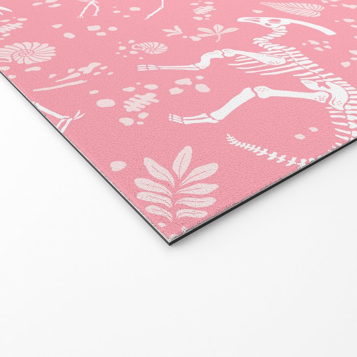 Excavated Dinosaur Fossils in Candy Pink Welcome Mat Gallery Image 2