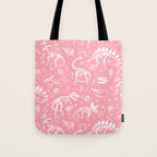Excavated Dinosaur Fossils in Candy Pink Tote Bag Gallery Image 1